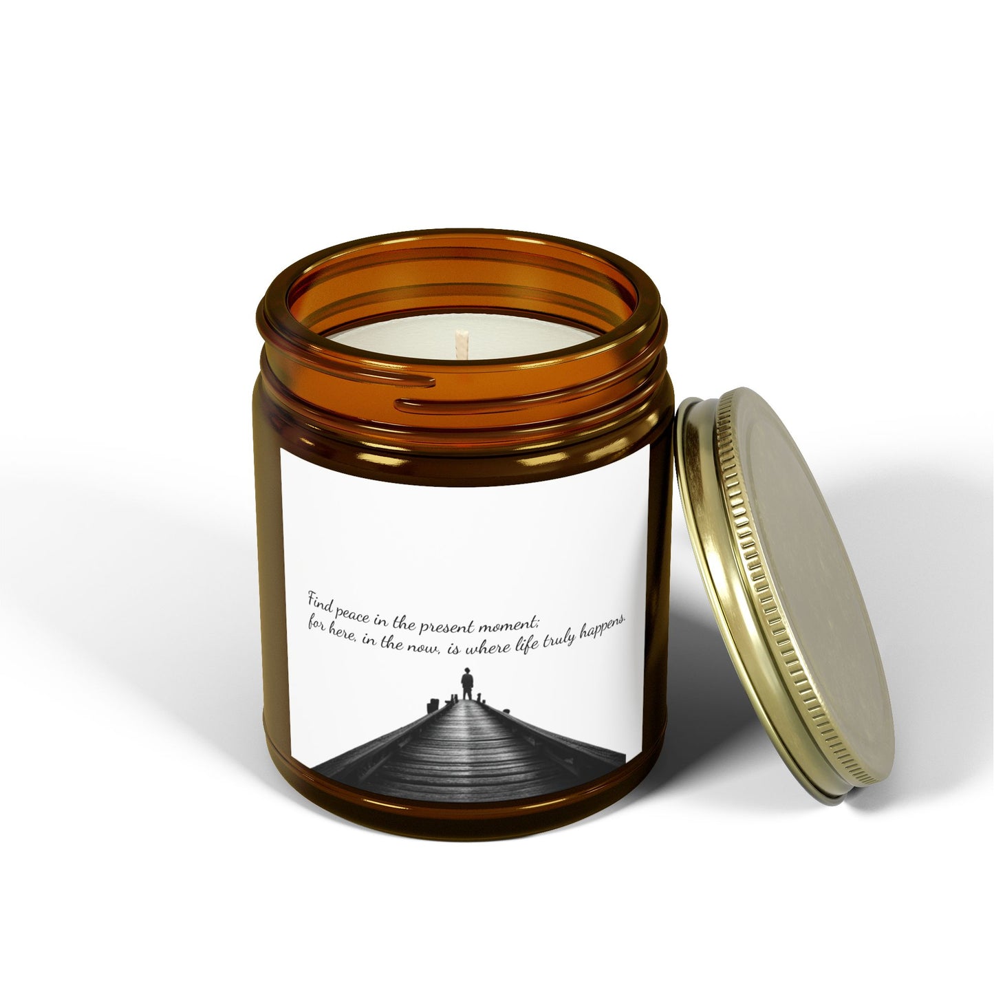 Scented Candle With Peace Quote (4oz, 9oz)