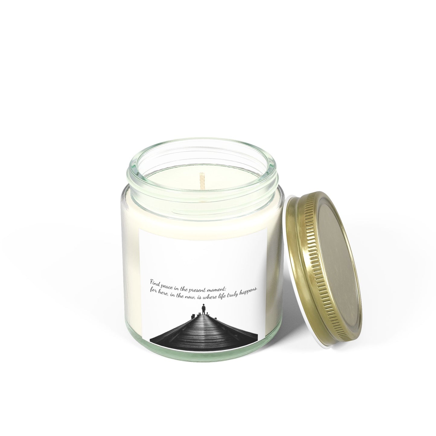 Scented Candle With Peace Quote (4oz, 9oz)