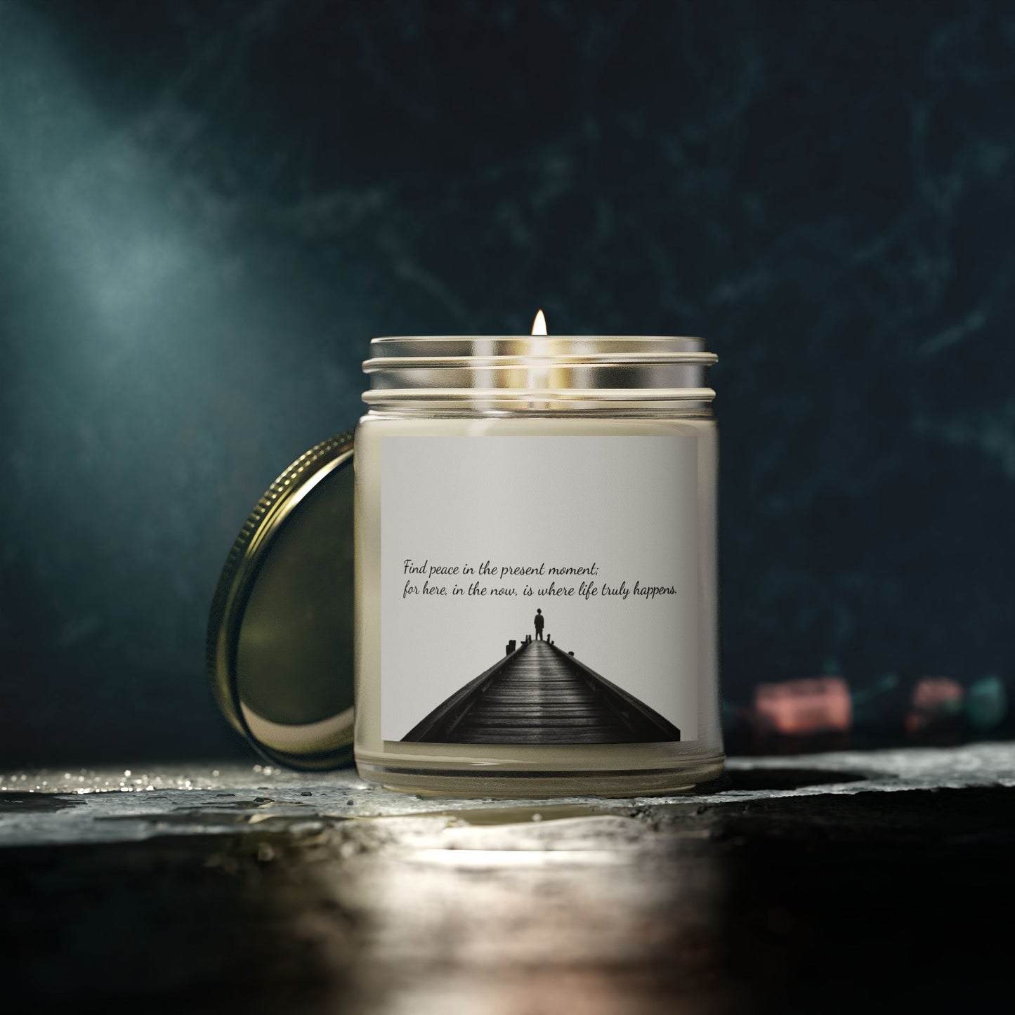 Scented Candle With Peace Quote (4oz, 9oz)