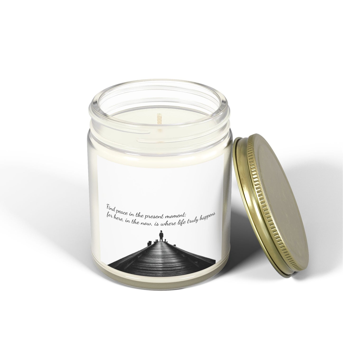 Scented Candle With Peace Quote (4oz, 9oz)